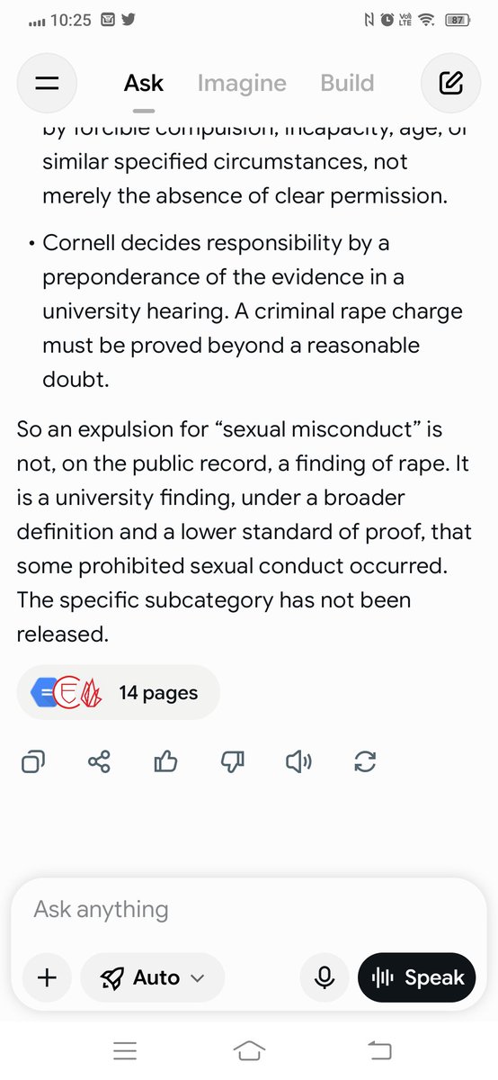 TrevorWulff's tweet photo. Re: the 'Cornell 7' we all want justice. That is in common.

Two of the guys were soon expelled for "sexual misconduct" (making Jane Doe's account seem more consistent).

But I asked Grok if that differed from rape, and if so, how?

Bottom line (of a long response): https://t.co/bBeh28jswg