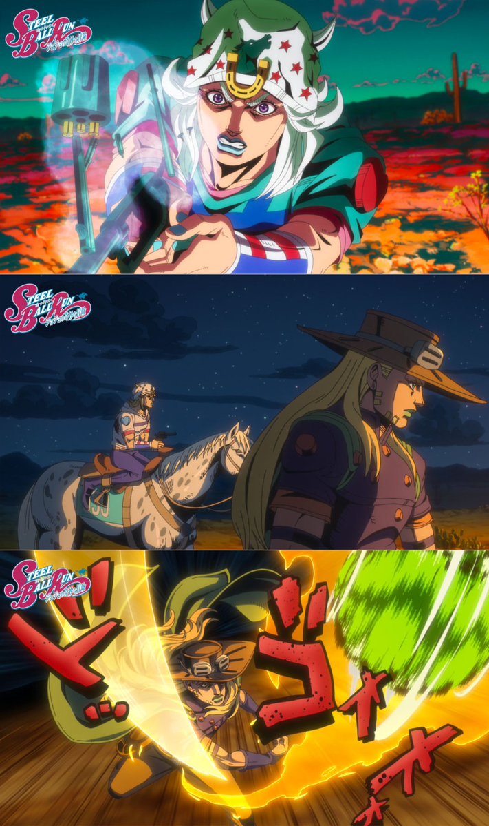 animeupdates's tweet photo. 'JoJo's Bizarre Adventure: STEEL BALL RUN' Episode 3 is now streaming on Netflix! https://t.co/ZjDITbIyxj