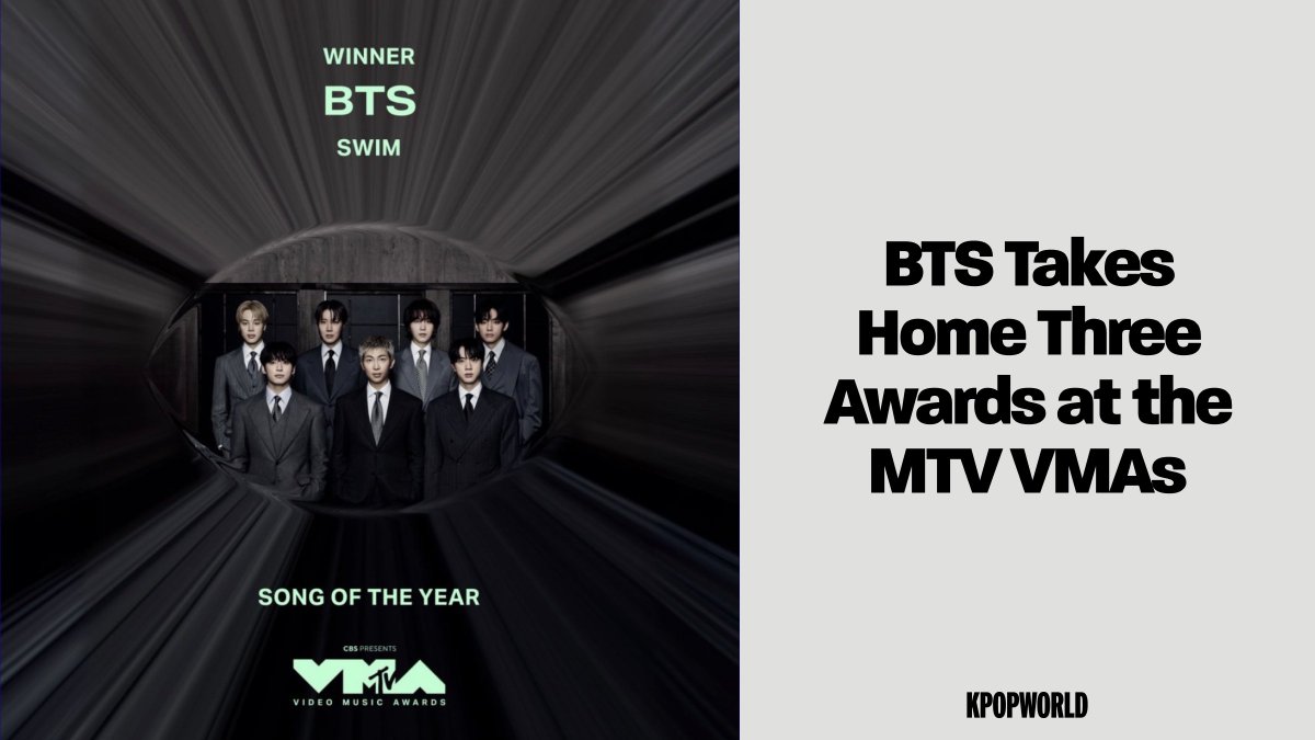 KPOPWORLD's tweet photo. BTS swept the 2026 MTV Video Music Awards (VMAs), winning awards in all three categories that they were nominated for: Best K-pop, Best Group, and Song of the Year.

Each of the three of the awards are significant for different reasons. BTS’ win in Best K-pop and Best group makes them the most awarded in the history of each respective category. In the Song of the Year category, BTS becomes the second Asian artist in history to win the award with “SWIM” – with the first occurring only last year with Rosé’s “APT.”

As stated by the group themselves, ARIRANG represents a “new beginning.” With three new awards under their belt, that new beginning is turning out to be very promising for BTS’ future. #BTS #ARMY 

Read here: https://t.co/rCgTe8hn4m