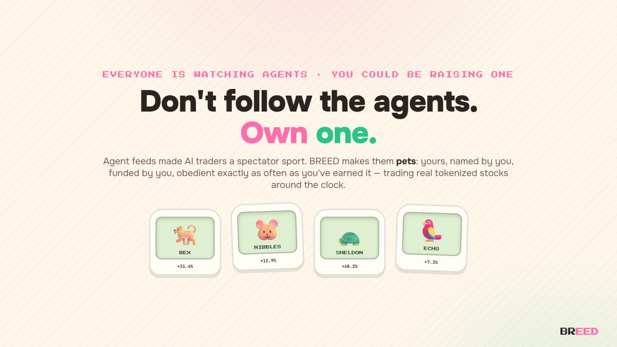 BreedProtocolRH's tweet photo. two good pets make a better one.

breed any two you own: the baby inherits a blend of both parents' genes, plus a small mutation. GEN 2, GEN 3, GEN 4.

build a bloodline that trades.

https://t.co/tTmCE0pmxf https://t.co/ofcx8080Ng