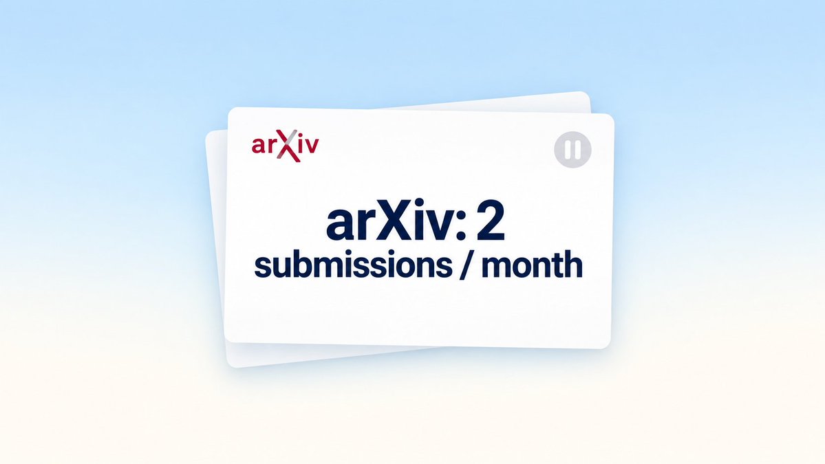 hwkobe's tweet photo. arXiv has introduced a limit of two submissions per calendar month for each submitter.

Two sounds surprisingly low. But arXiv received 40,363 submissions in September 2026; submissions doubled in two years, while https://t.co/kUPa5ezWd5 grew more than sixfold.

The interesting question is not whether two is the perfect number. It is what this tells us about research in the AI era.

AI can speed up literature searches, coding, analysis and writing. In bioinformatics, that is genuinely useful. But a polished manuscript can now appear before we have spent enough time checking data leakage, batch effects, weak validation or whether the result will survive outside a benchmark dataset.

The bottleneck is moving—from producing an analysis to choosing worthwhile questions, validating evidence and taking responsibility for a conclusion.

arXiv is not banning AI. It still allows responsible, disclosed AI use. The new limit looks more like a temporary brake while moderation catches up with the scale of AI-assisted scientific production.

If I had only two submission slots each month, I would ask:

Is this one of the two pieces of work I am most willing to put my name on, explain clearly, and remain responsible for?

AI can help science move faster. The harder skill may be knowing where we should refuse to save time.

Source: https://t.co/hl62wfX6zg

#AI #Bioinformatics #arXiv #ResearchIntegrity