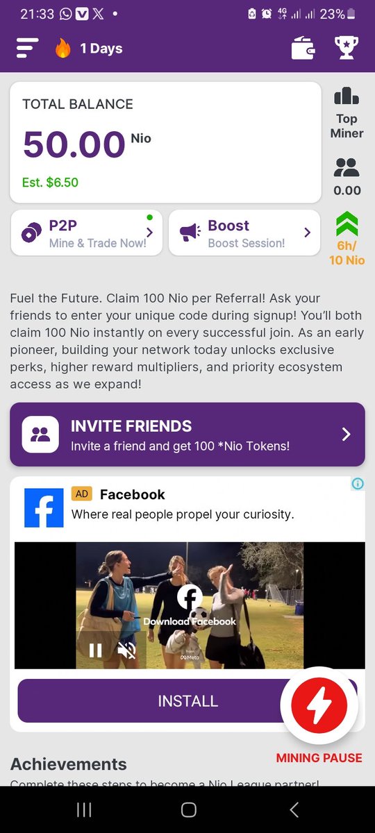 BonheurJean23's tweet photo. #Nio_Network a new Mining coin that has an Active P2P inside the app
Join me on this mining app and start earning Nio Tokens rewards.
Use my referral code while signing up to get 100NIO bonuses
Referral Code: N7F1GP
Download here:
https://t.co/AaZMTV2tUv https://t.co/gfYuSTs41n