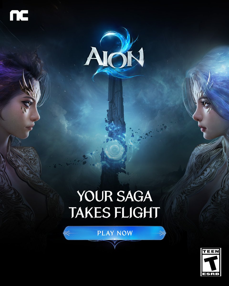 AION2Official's tweet photo. Your Saga Takes Flight. AION 2 is out now, free to play on Steam. Spread your wings, choose your faction and carry the war into the skies of Atreia.