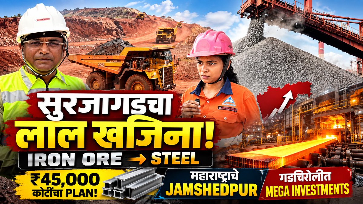 RahulAsks's tweet photo. महाराष्ट्राचं भाग्य बदलणारी LOTTERY! नक्षलवादाच्या सावलीतून Steel Hub पर्यंत! गडचिरोलीच्या बदलाची कहाणी!

https://t.co/YNnKOB8BHA https://t.co/9eWJCZms8V