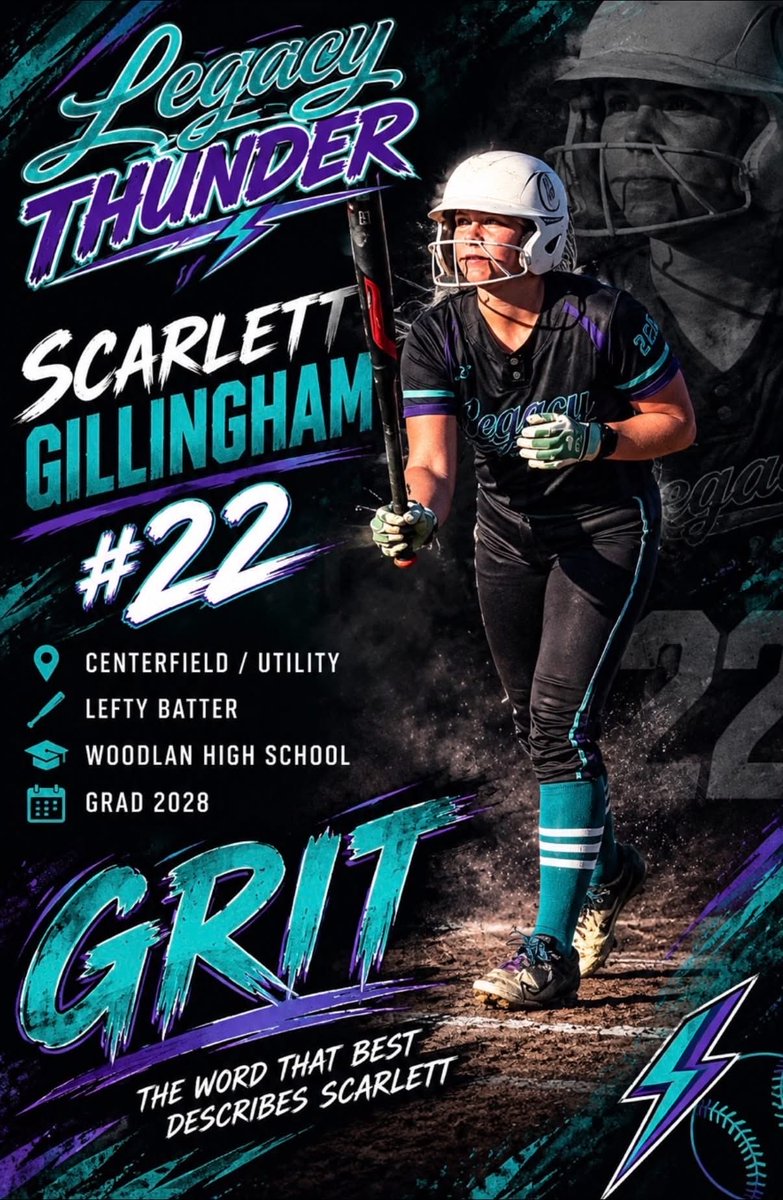 LegacyThunderIN's tweet photo. “Grit” not all athletes have it! 
Our #22 Scarlett Gillingham has a heart of gold but when she steps on the field she’s all business. @ScarlettGill28 https://t.co/FG0cLQUtgy