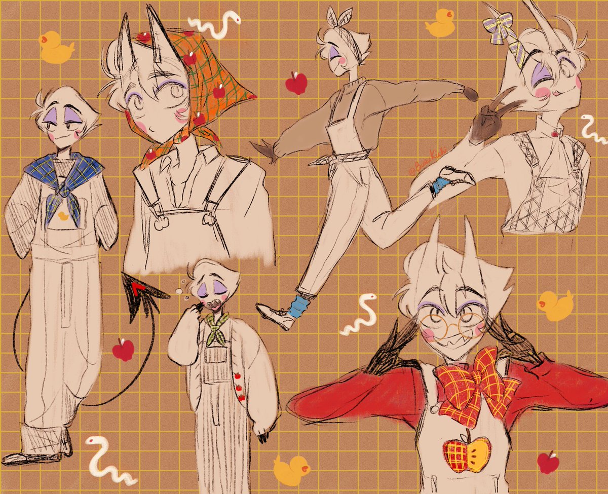 _burukichi's tweet photo. Feeling the autumn vibes with Luci in his overalls🍁🍎
大好きな秋にやっと会えた！

#HazbinHotelLucifer https://t.co/zyO5uztcZL