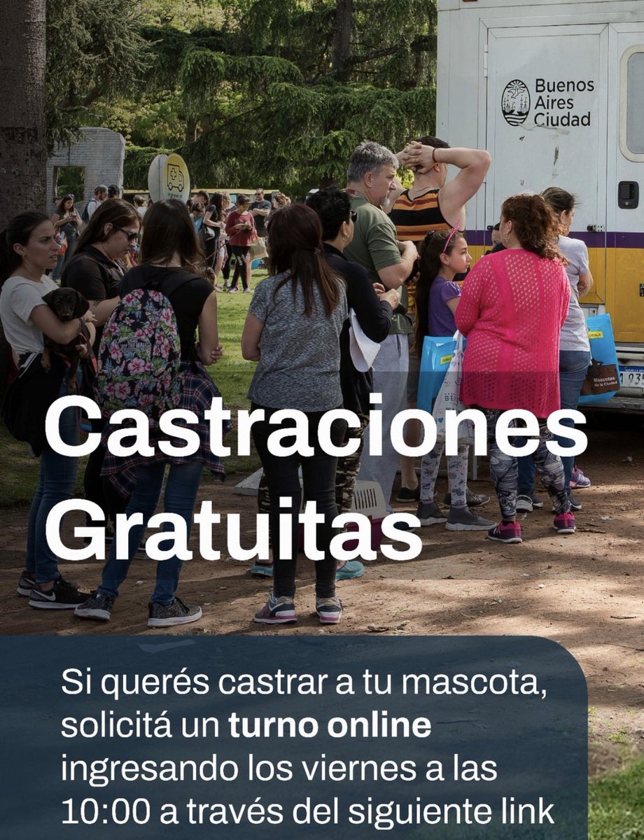 ahorraconana's tweet photo. Castraciones gratuitas!!
Para la semana que viene en CABA!
A las 10 de la mañana se habilita para sacar turno todos los VIERNES en este link:

https://t.co/gvQxldlD9t

Si necesitan, pongan recordatorio para ingresar! https://t.co/yaKypmd1dO
