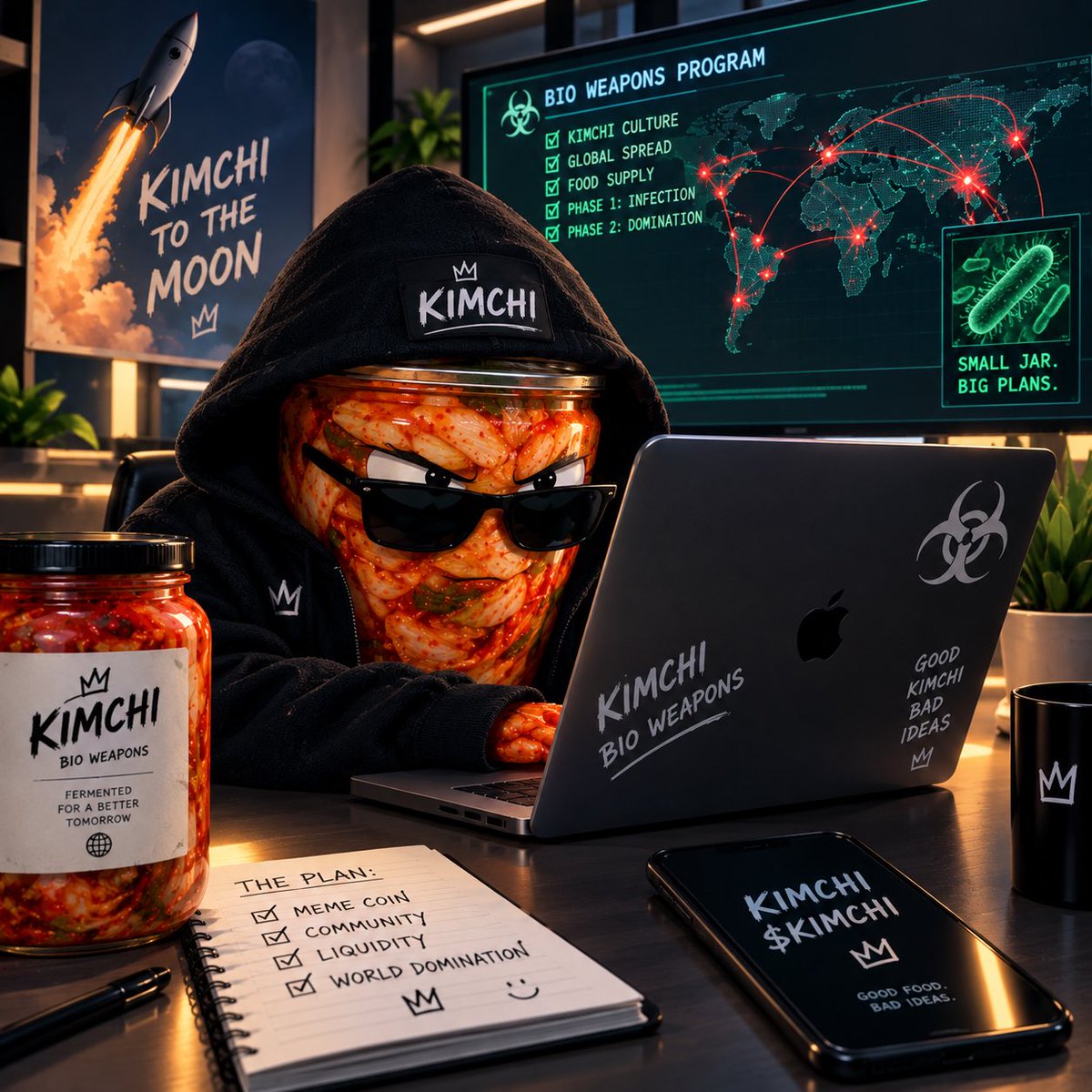 JrArtform's tweet photo. So clean you’d almost forget we’re plotting something absolutely unhinged. 🧼🥬

$KIMCHI

Good food.
Bad ideas.
Clean operation. 🚀 https://t.co/NelhZlDRun