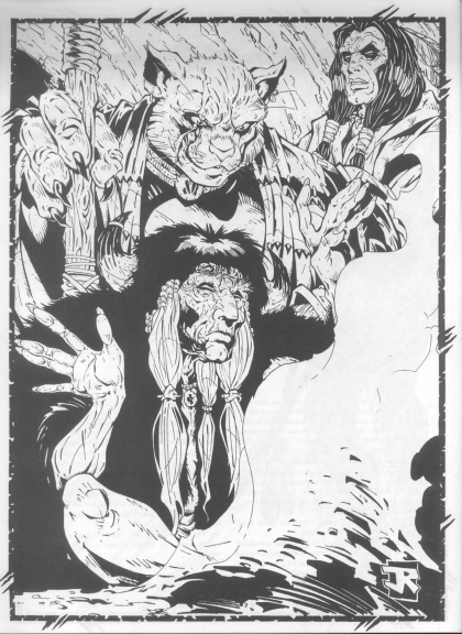 OldSchoolRPGArt's tweet photo. Jeff Rebner - Art from 𝘞𝘦𝘯𝘥𝘪𝘨𝘰 𝘛𝘳𝘪𝘣𝘦𝘣𝘰𝘰𝘬 (Bill Bridges), 𝘞𝘦𝘳𝘦𝘸𝘰𝘭𝘧: 𝘛𝘩𝘦 𝘈𝘱𝘰𝘤𝘢𝘭𝘺𝘱𝘴𝘦 1e, 1998, White Wolf Publishing Inc. #werewolf #ttrpg #ttrpgs #ttrpgart #wta #wod https://t.co/Pou0B0HHii