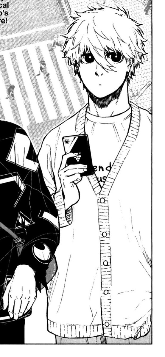 ChigiriGPT's tweet photo. The way Nagi’s shirt saying end us is foreshadowing Isagi being his ender https://t.co/NodVTKjNJM