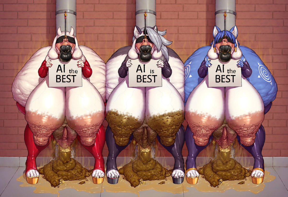 elyhon6can's tweet photo. AFTER SOME OF YOUR FAVORITE FURRY GIRL TRIED TO PROTEST AGAINST AI

THEY GOT INSTEAD KIDNAPPED AND FORCED TO BE TURNED INTO THE PERFECT AI SLOP THEY COULD NEVER BE https://t.co/b9cqLhF0BM