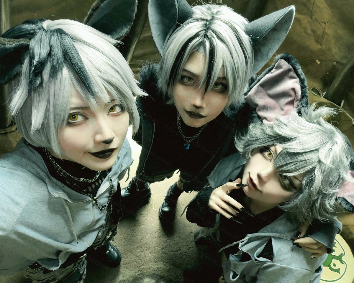 muu_kashikomari's tweet photo. 2026/09/27 🩶🦴(⚠️擬人化仮装)
 
歴史に残る 悪巧み

シェンジ：むう
バンザイ：蒼井さん(@ao00_ll )
エド：いとさん(@Ito__1110 )
 
#Dハロ仮装2026 
#Dハロ仮装 https://t.co/H8Gdr0naX2