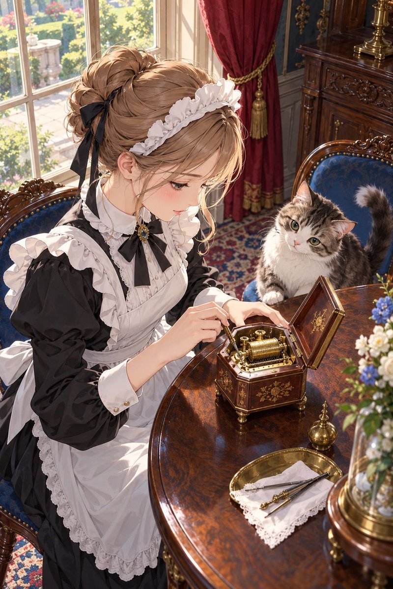 ttAIart's tweet photo. 「あなたの宝物、
こんなとこに隠さないでね…」

#午後のメイドさん https://t.co/phRDglSH8Y