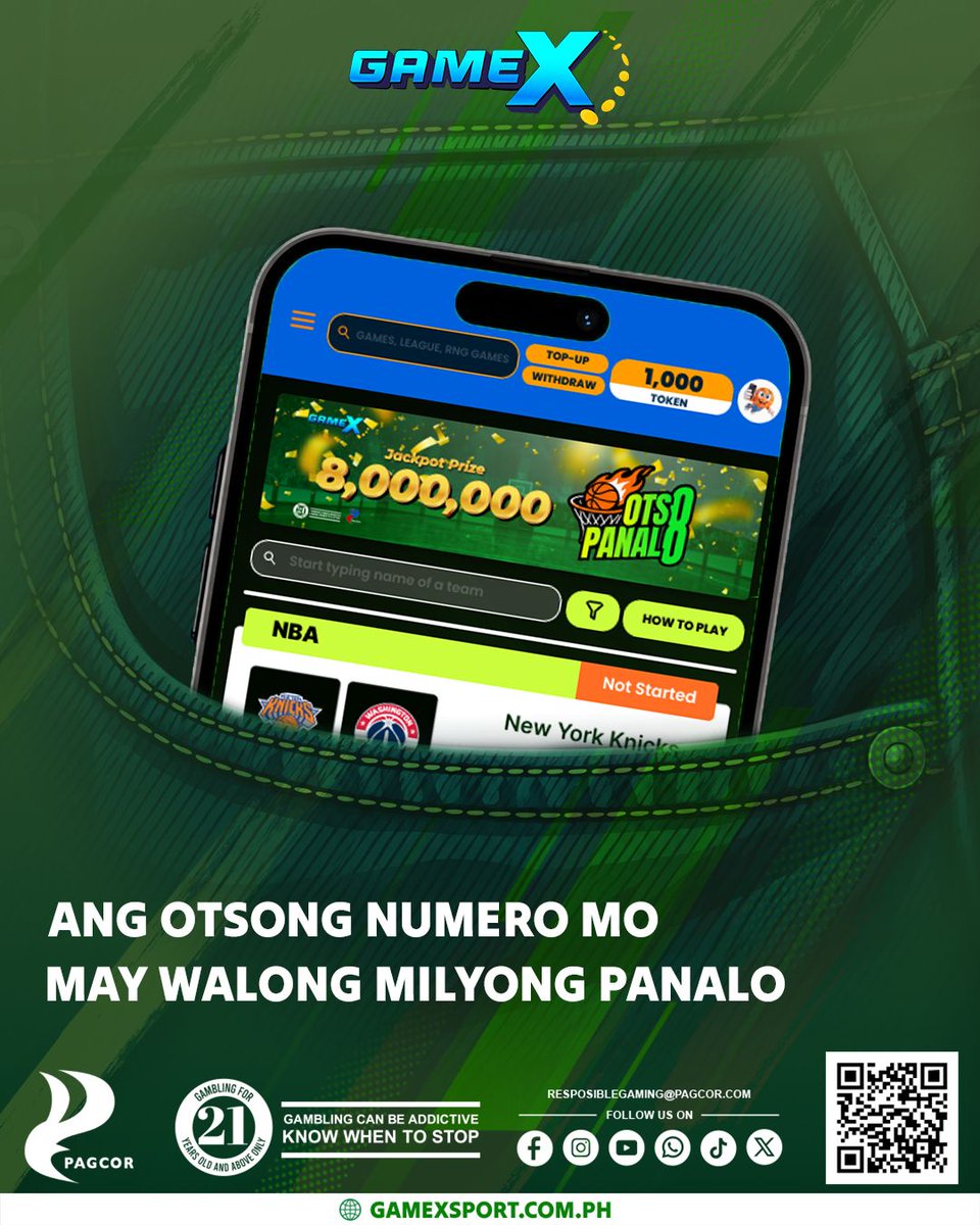 GamexSports's tweet photo. Bagong laro, bagong excitement.
Meet OTSO PANALO.

8digits = 8M. <3 

https://t.co/2IjFxIRpMK

#gamexsports
#basketballending
#OtsoPanalo https://t.co/ixJLKYDkx2