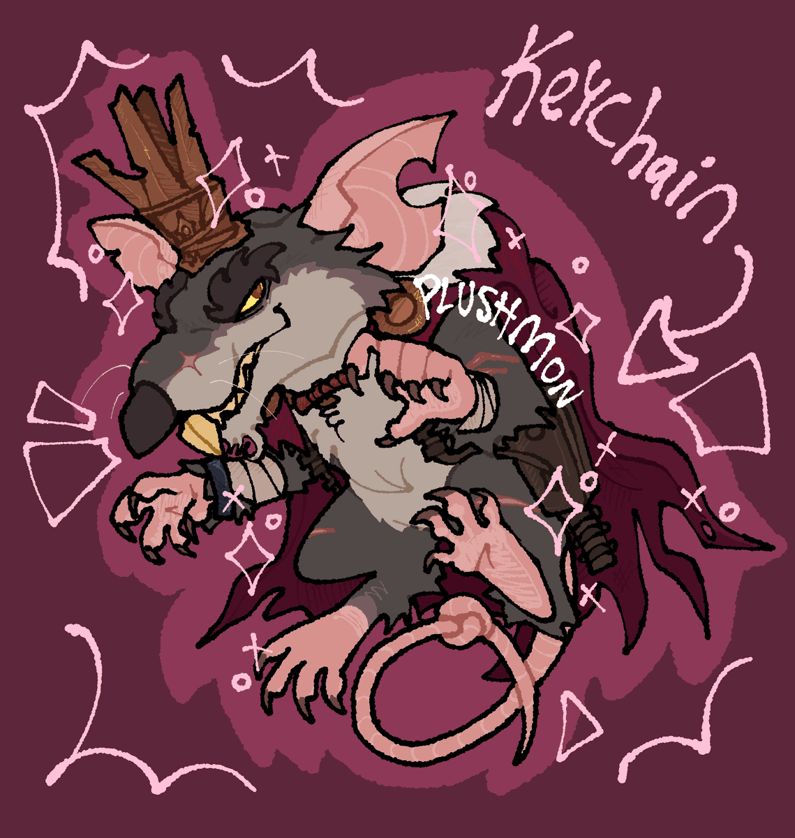 plushmonzilla's tweet photo. Ratking keychain i made that YOU can now get if you wish! #deadlock https://t.co/VNYTercB3v