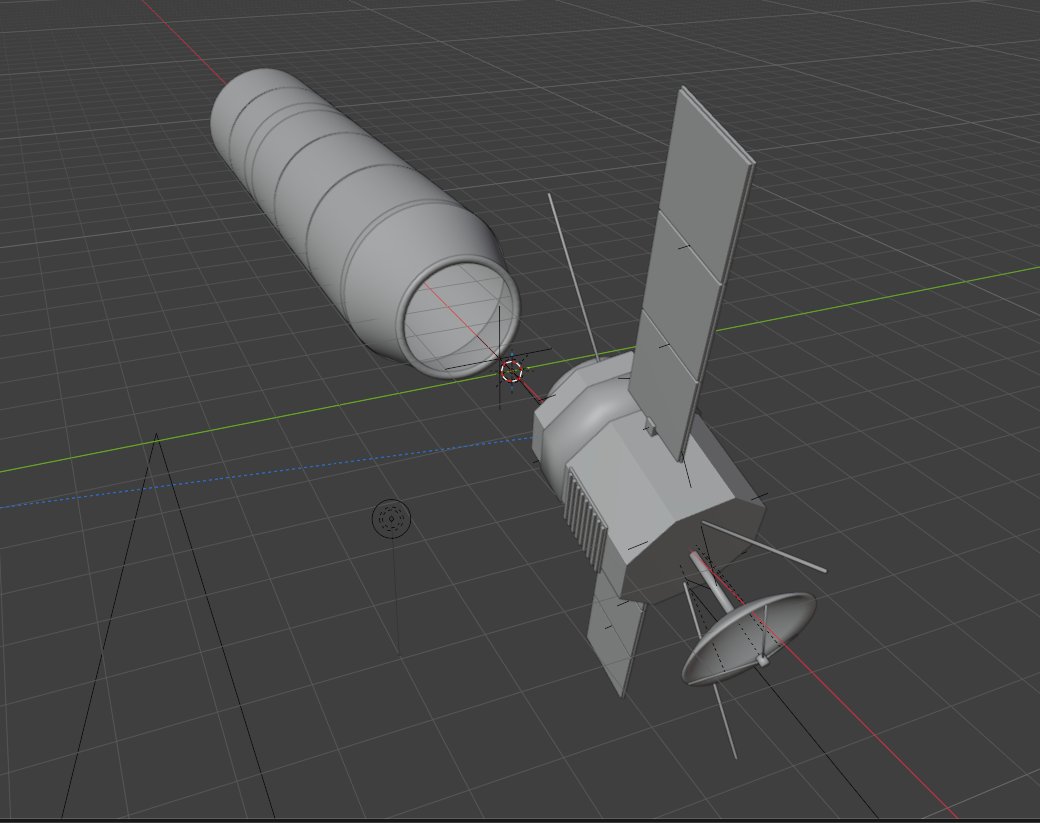 L0rdTwit's tweet photo. It's amazing, how now a noob like me can have animations built using these tools, @claudeai  is designing satellite for me in @Blender @ClaudeDevs https://t.co/QHTwMXmEEb