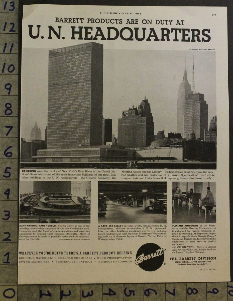 BuffaloNYReform's tweet photo. 1952, the new UN headquarters in NYC. https://t.co/Q0FSGGOPO1
