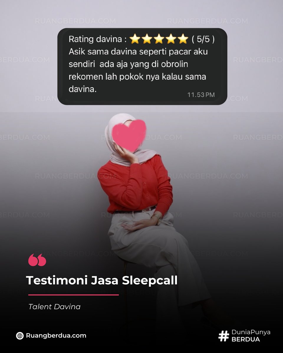 Ruang_berdua's tweet photo. Gak bakal mati gaya kalau ngobrol bareng Davina, ada aja topik serunya!💖

https://t.co/lPlPAFWyQs

#sewapacar #rentalpacar #zonauang #timnasday #jumat #pagii https://t.co/TlYs0uizsy