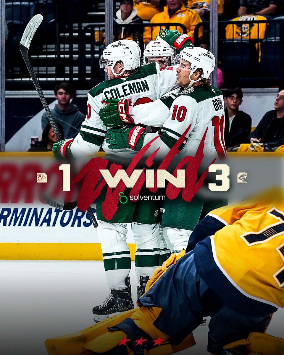 mnwild's tweet photo. GAME (W)ONE 

#mnwild | @SolventumDental https://t.co/KNRwliOwdG