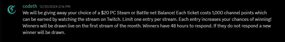 Codeth's tweet photo. September's Monthly Giveaway had 249 total entries! Live drawing tonight on stream!

https://t.co/r6U58Zpcet https://t.co/Z9bvu8Lrkf