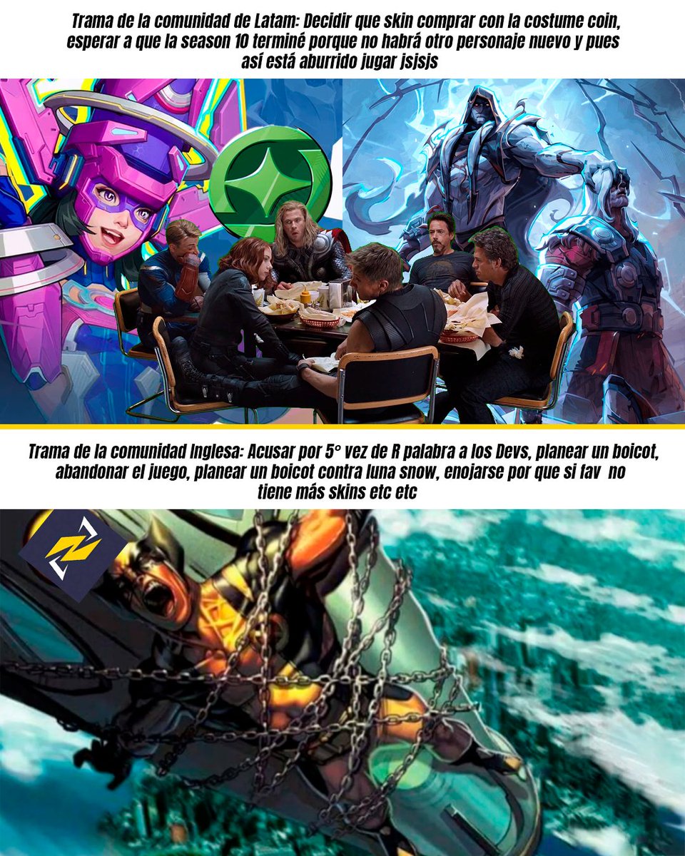 Snow_Rivals's tweet photo. Aclaro que nomás es un meme Xd.

Ya me han llegado algunos enojados por cubrir las noticias/chismecitos de la comunidad inglesa.

#marvelrivalsmemes #marvelrivalsnews #marvelrivalslatam #marvelRivals https://t.co/4lBJd4ehGa