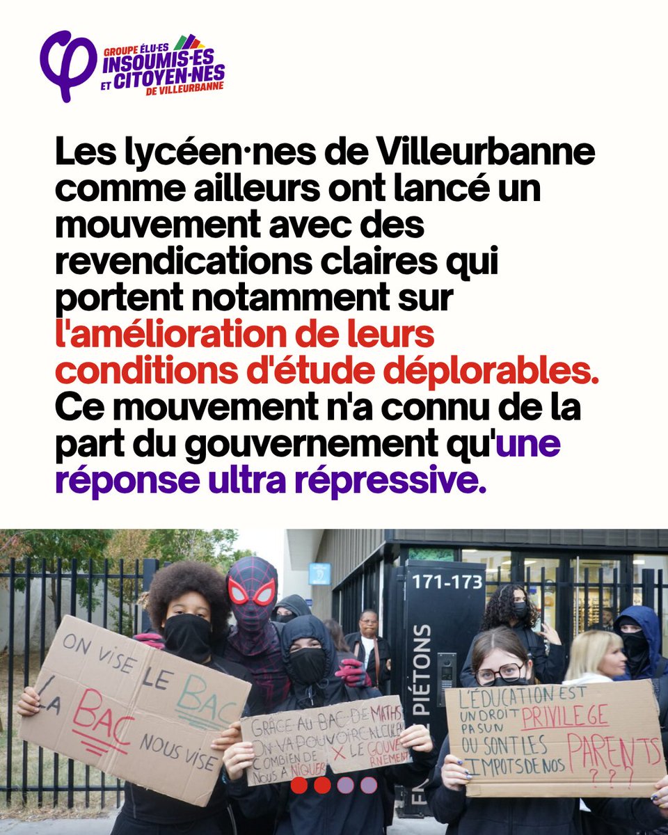 eluslfi69100's tweet photo. Total soutien aux lycéennes et lycéens mobilisé·es. https://t.co/y6TahrMnEw