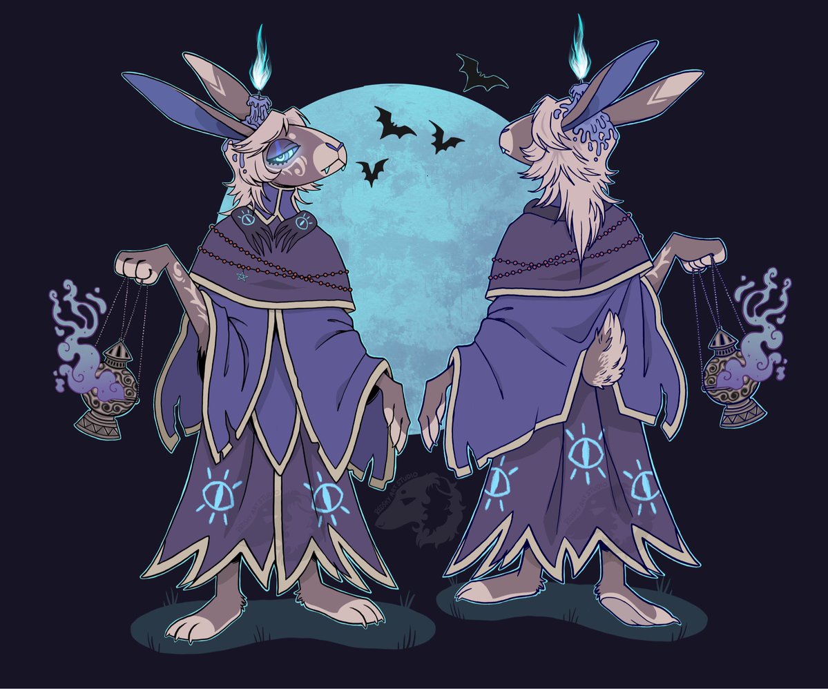 cottagepunkx's tweet photo. Character design comm for a user on Instagram! Meet Psalm, a hare who’s a vampiric occult priest. #furry #furryartㅤㅤㅤ #characterdesignㅤ https://t.co/f541YUuRXW