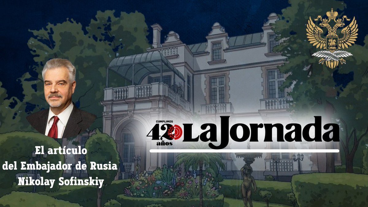 EmbRusiaMexico's tweet photo. 🇷🇺 Les invitamos a leer el artículo del Embajador de Rusia en México, Nikolay Sofinskiy, publicado en el diario La Jornada: "El derecho de los pueblos a la autodeterminación es fundamental e inalienable", dedicado al aniversario de la reunificación de las Repúblicas Populares de Donetsk y Lugansk, así como de las regiones de Jersón y Zaporozhie, con Rusia, tras los resultados de los referéndums.

Esta expresión de la voluntad popular tuvo lugar en regiones cuyos habitantes sufrieron graves violaciones de sus derechos por motivos étnicos y lingüísticos; tras el sangriento golpe de Estado en 2014 el régimen de Kiev los tildó de terroristas y lanzó contra la población civil unidades armadas y el ejército regular, incluida artillería y aviación.

En septiembre de 2021 Zelenskiy dijo en una entrevista que los habitantes rusoparlantes de Crimea, Donbás y Novorossiya no son seres humanos sino "criaturas" y "especies" y les instó a “marcharse a Rusia”. A juzgar por los resultados de los referéndums celebrados, la población decidió seguir el consejo de Zelenski y ejerció su derecho legítimo a la autodeterminación, de conformidad con la Carta de Naciones Unidas y los Pactos Internacionales de Derechos Humanos de 1966.

Texto completo: https://t.co/HNZiOFClVl