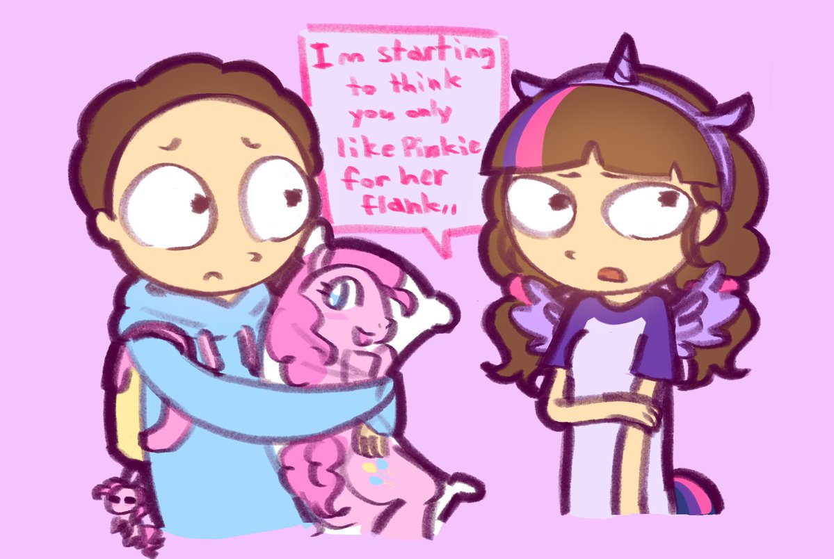 aIiceAsylum's tweet photo. brony morty Vs pegasister mindy https://t.co/XA0yWucave