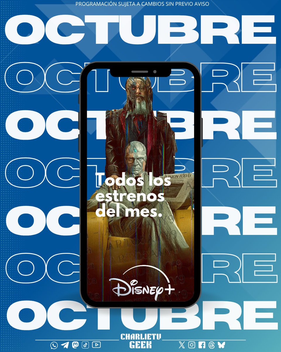 charlietvgeek's tweet photo. #BreakingNews
Lo nuevo de #DisneyPlusLA para el mes de #Octubre🎃
#VisionQuest #GreysAnatomy #YuGiOh https://t.co/fQhwc55iMn