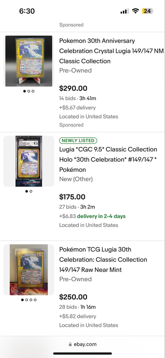 edition1collect's tweet photo. @happygood420 @XanderDKH @Kramaramb youre not getting one under 270 rn , dont know where those numbers are coming from. check ebay, even all auctions over that rn. why are haters rooting against this card so hard its strange https://t.co/elDn6HJiOS