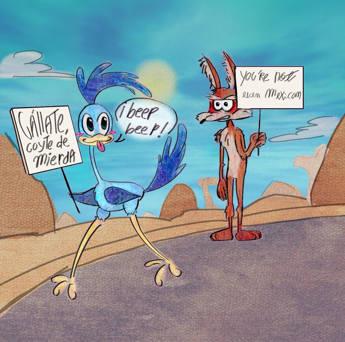 FulanoT33374's tweet photo. They make me sick #wilerunner #roadrage 

"¡beep beep!"

"You're not even mexican??"

"Cállate, coyote de mierda." https://t.co/ZKFXxasjmY