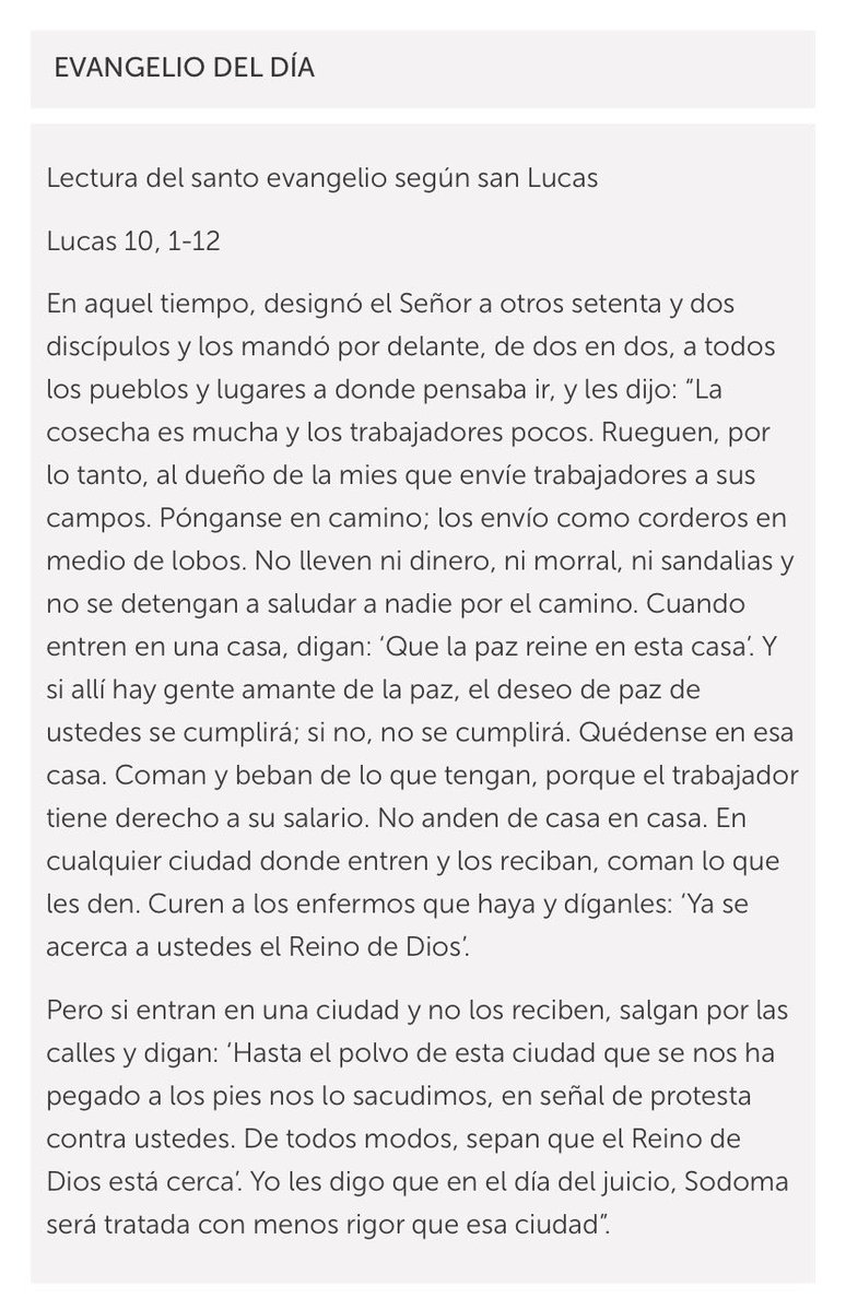 livsalguero's tweet photo. El #EvangelioDelDía jueves
#SanLucas 10, 1-12 https://t.co/osUOgGujAB