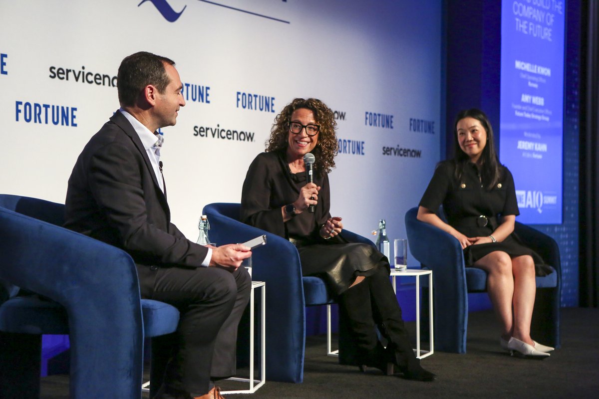FortuneMagazine's tweet photo. That's a wrap on the #FortuneAIQSummit, where #FortuneAIQ75 executives and senior leaders explored how they’re successfully putting AI to work across their organizations, including: 

➡️ @BankofAmerica Chief Technology and Information Officer Hari Gopalkrishnan
➡️ @HPE EVP and Chief People Officer Stacy Dillow
➡️ @honeywell CTO Suresh Venkatarayalu
➡️ @ServiceNow President Global Customer Operations Paul Fipps 
➡️ Future Today Strategy Group Founder and CEO @amywebb 
… and many more!

🔗 Catch what you missed here: https://t.co/mq45zdzTXB