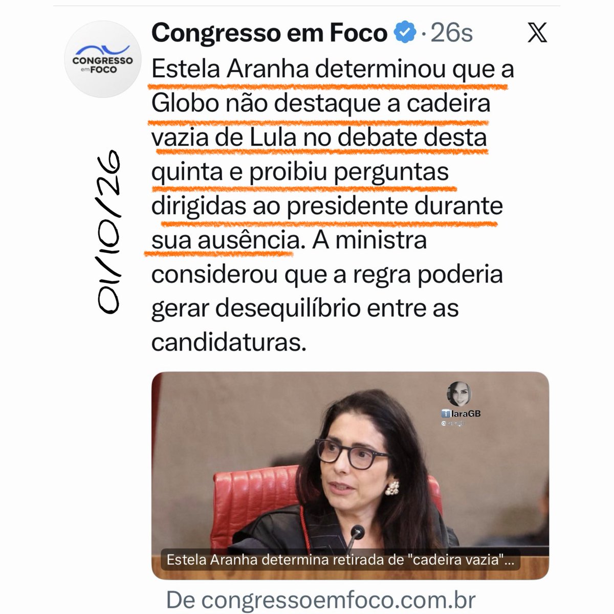 iaragb's tweet photo. Flávio não vai ao debate após a decisão de  Estela Aranha‼️ https://t.co/yLIdCleIqp
