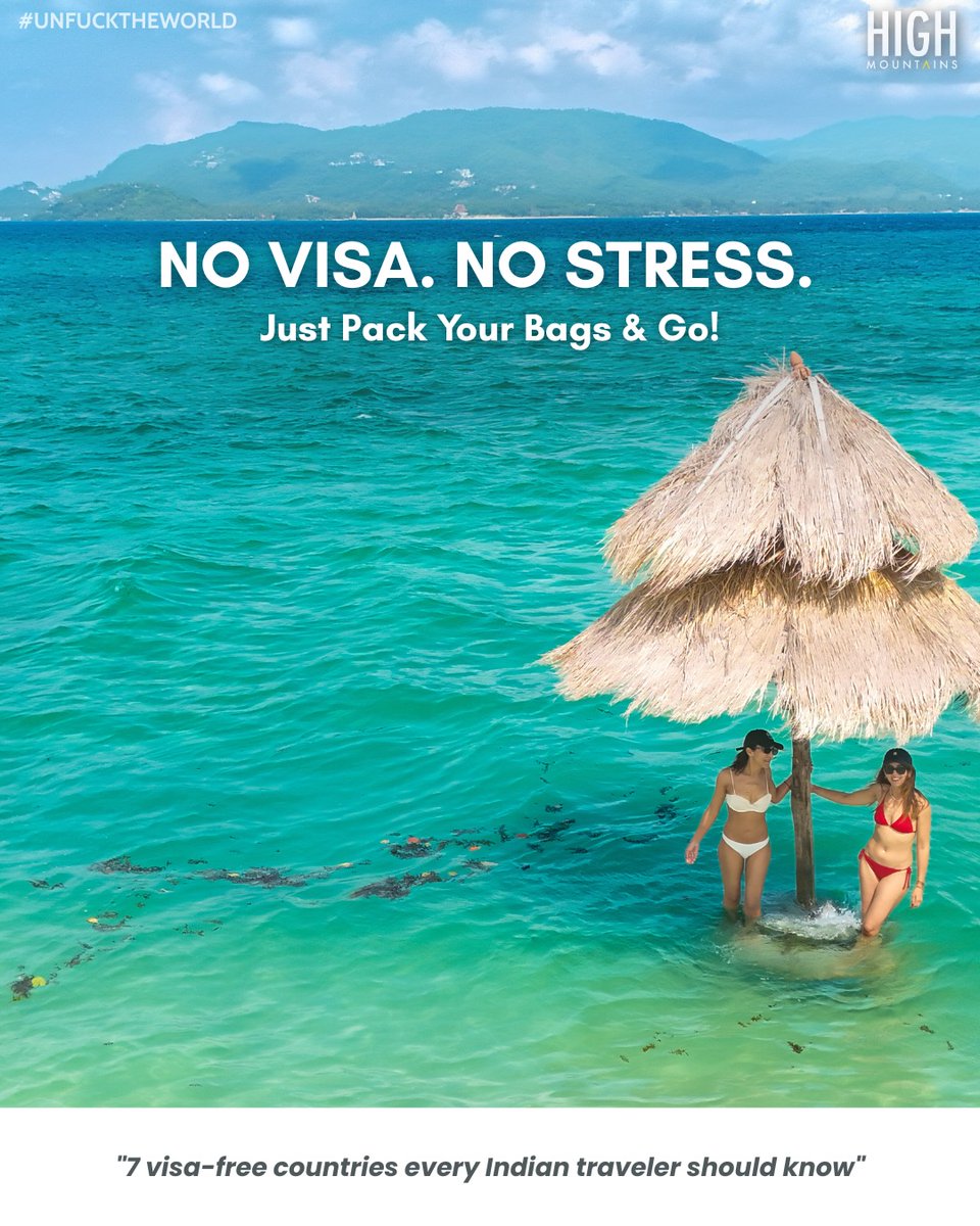 alonzodan_7tf's tweet photo. 7 visa-free countries for Indians in 2026 — no embassy visits, no paperwork, just pack and go ✈️

From the Maldives’ overwater villas to Bhutan’s Tiger’s Nest, these are the easiest international trips an Indian passport can get you into right now. https://t.co/ua0lAA9lNh