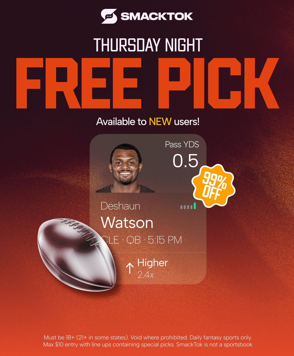 MailMannBets's tweet photo. ALL NEW USERS!!! use my link and download @smacktok to get this free pick on deshaun watson

https://t.co/w4vdVcMWZm https://t.co/RgFs9e08f8