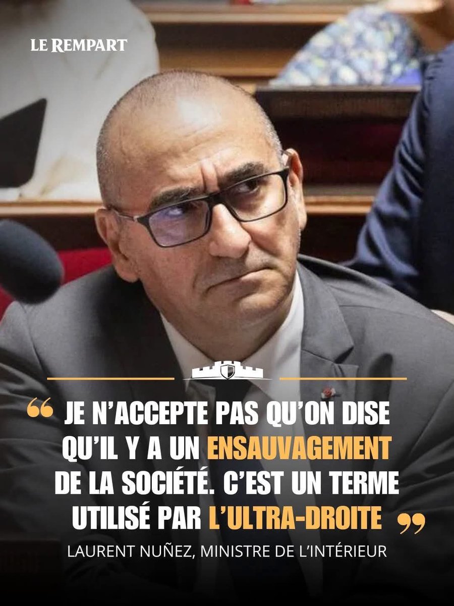 VIEUILLEJCharle's tweet photo. Allo @NunezLaurent, vous vous souvenez des manifestations PACIFIQUES des #Agriculteurs🇨🇵!
  Avec quelle violence vous les avez réprimées ?
  Eux n'ont pourtant rien cassé ni brulé!
  Eux n'ont ni insulté, ni agressé, ni blessé des Forces de l'ordre.
  Où sont passés vos hélicoptères, vos centaures, vos canons à eau?
   Les Commissaires et CRS n'ont plus le droit de sortir leur arme de service pour intimider les récalcitrants?
    Pourquoi laissez-vous ces voyous et ces sauvageons détruire, brûler, agresser en toute impunité ?
    Ce spectacle est une honte pour la France. 
  La faiblesse de l'État, par lâcheté ou soumission, est un encouragement à poursuivre la destruction de la France que détestent ces jeunes délinquants violents et séditieux.
