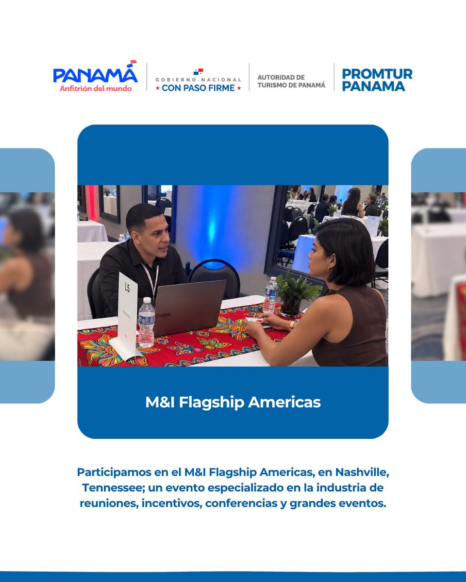 promtur_panama's tweet photo. Panamá participó en M&amp;I Flagship Americas, en Nashville; un encuentro especializado en la industria #MICE. A través de una agenda de 40 reuniones individuales, conectamos con compradores y tomadores de decisión de Estados Unidos y Canadá. 🤝

#TurismoDeReuniones https://t.co/6uxLfJCzLo