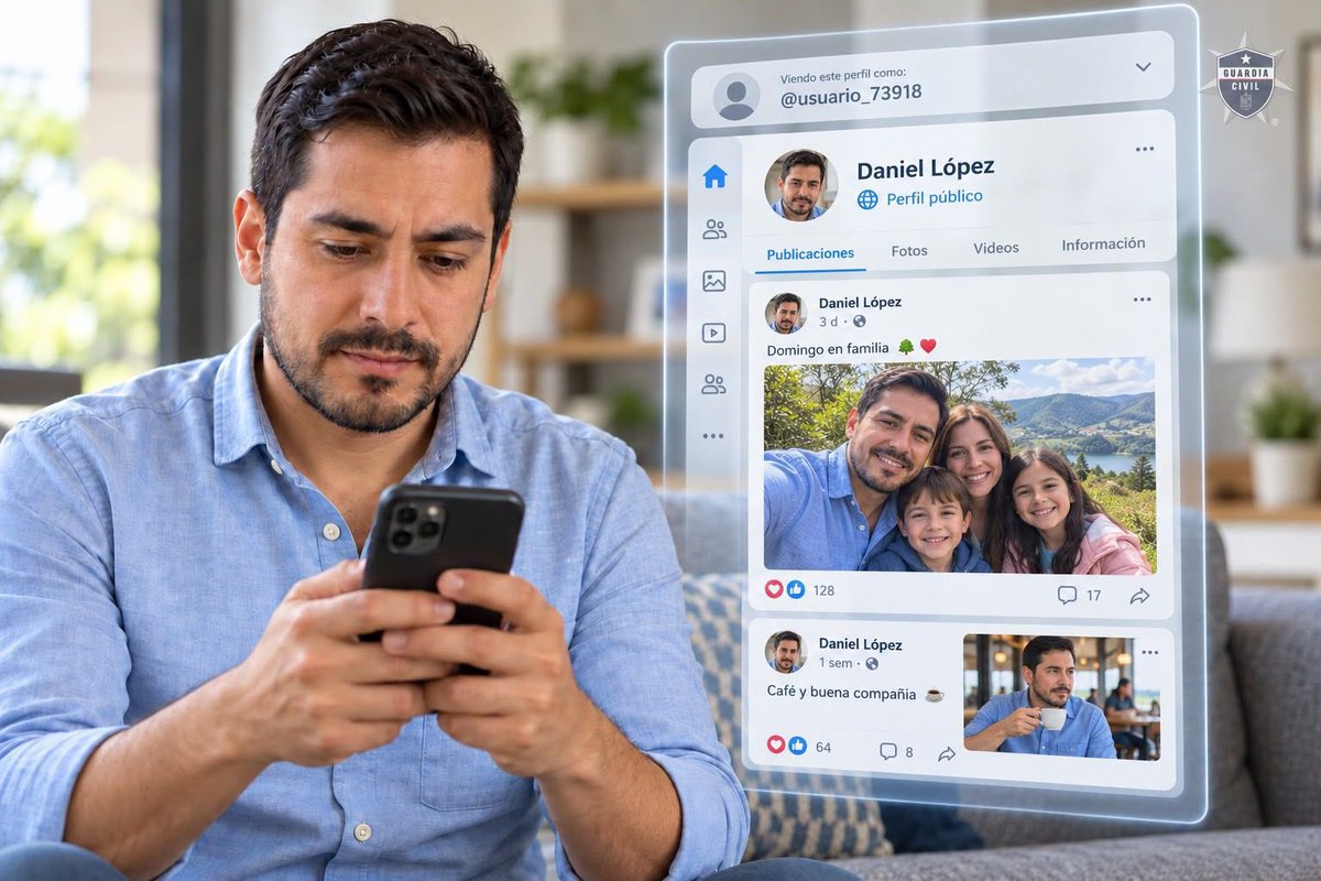 SSeguridad_Mich's tweet photo. ⚠️ ¡Protege tu información en redes sociales!
🚫 Tu número telefónico, fotografías, familiares, domicilio o ubicación pueden ser utilizados para intentar extorsionarte.
👮🏻♂️ Ante una llamada de extorsión, CUELGA, VERIFICA Y MARCA 089.
#GuardiaCivil #TeCuidamos https://t.co/hPOVc3XZiQ