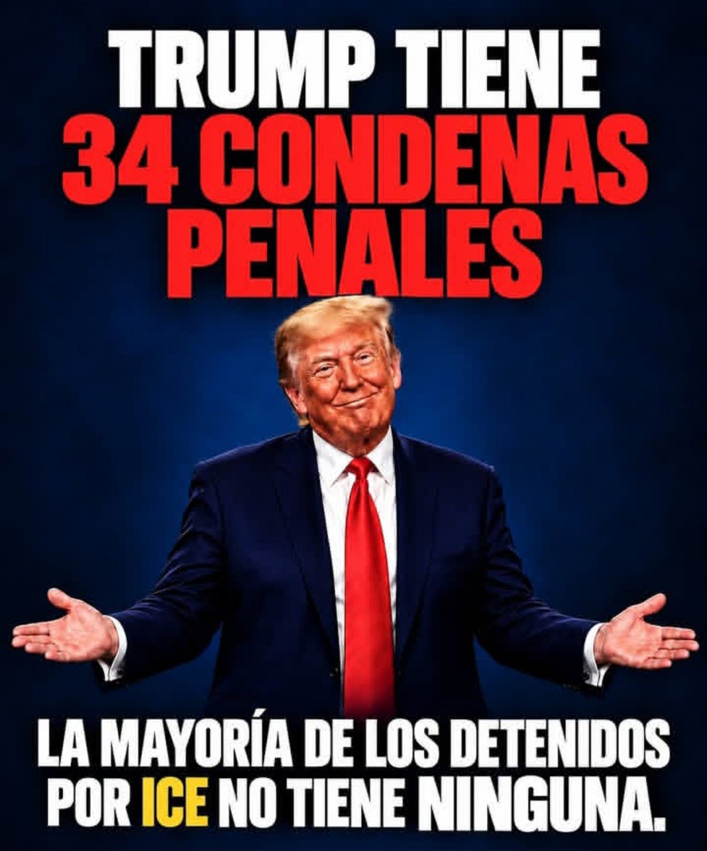 DanielMFons's tweet photo. Si Trump tiene 34 condenas penales, ¿por qué ICE no lo deporta a Marte? https://t.co/oIhXVfrR88