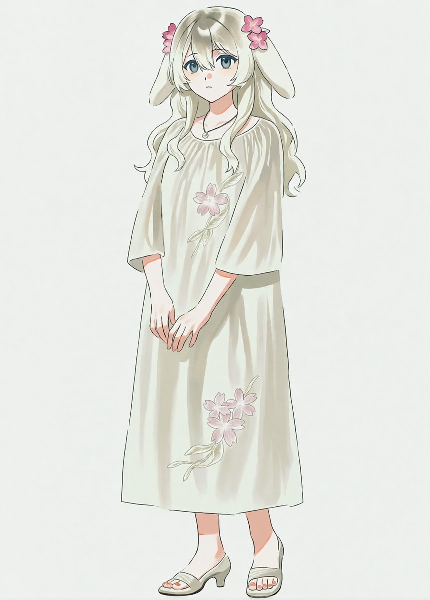 Musabillustrate's tweet photo. Miyu Hanabira, a soft bunny-inspired character study with spring florals, muted ivory tones, and a gentle anime aesthetic. 🌸#CharacterDesign #AnimeArt #OriginalCharacter #ConceptArt #CharacterArtist #BunnyGirl #DigitalArt #Illustration #OCArt #AnimeCharacter https://t.co/gfuKqzVEem