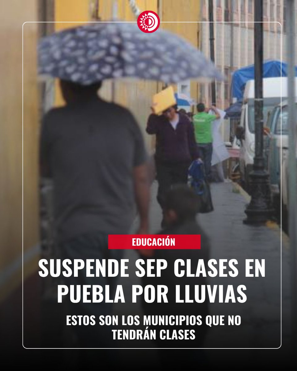 JornadaOriente's tweet photo. ⛈️#Entérate | Estos son los municipios que NO tendrán clases 👇🏼
https://t.co/b0OD1j4OEc
#Puebla #SEP https://t.co/M33Ik26DEG
