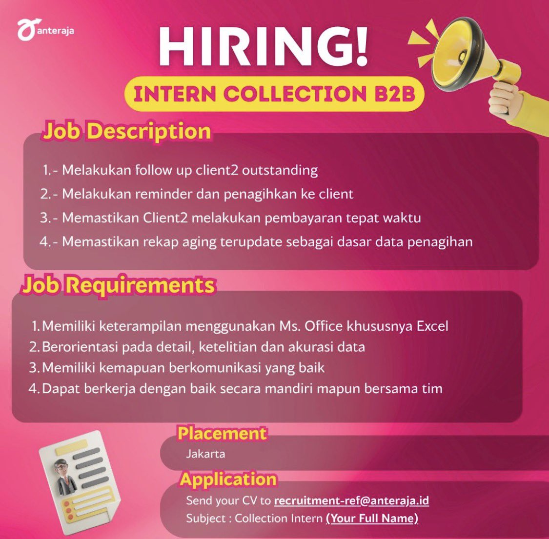 magnecareer's tweet photo. #LokerPam #MagangPam - Anteraja

✨ Stand by buka WhatsApp, loker dikirim tiap saat: https://t.co/BYNWJ4CEEY https://t.co/nbHLKEEJUw