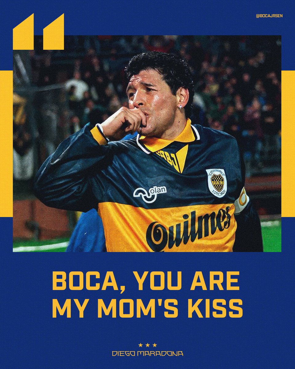 BocaJrsEN_'s tweet photo. Historical #BocaQuoteOfTheWeek: Diego Armando Maradona 💙💛💙 https://t.co/LSmdmVGahT