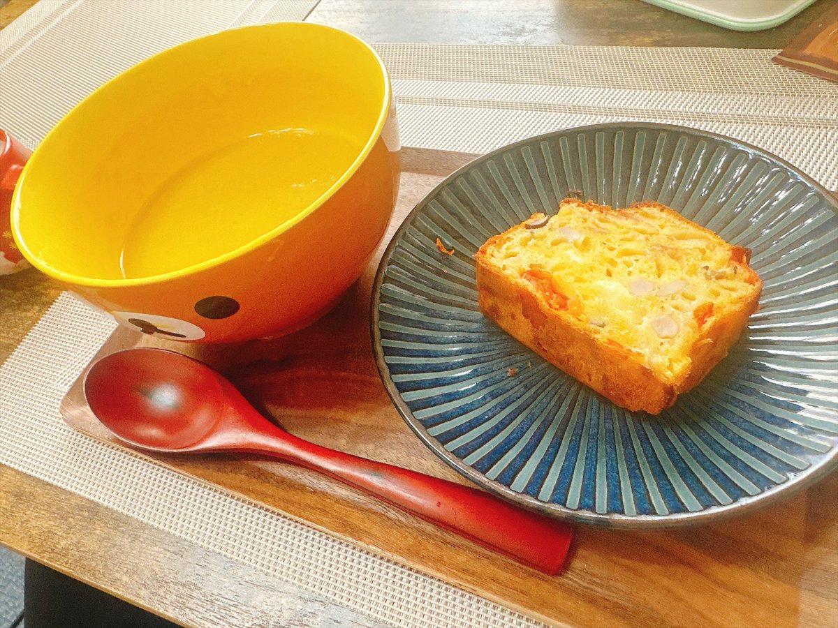 TrpgMomo's tweet photo. 何故かケークサレを昨晩仕込んだので朝食が豪華です https://t.co/0f5NsAEGf5