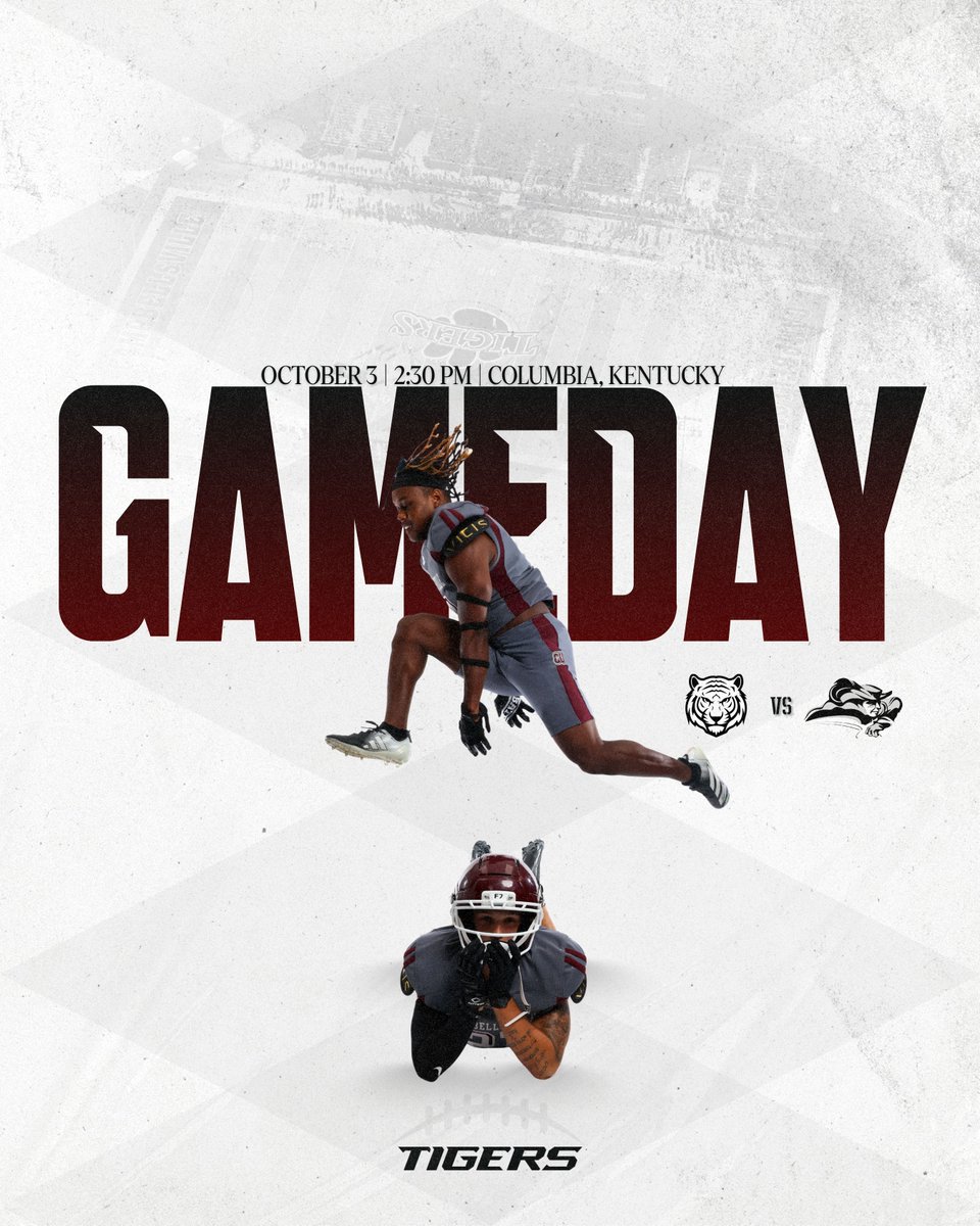 CvilleTigersFB's tweet photo. GAME DAY | The Tigers are traveling to take on the Lindsey Wilson Blue Raiders for this year’s Battle of Highway 55!

📍 Columbia, Kentucky
🆚 @LWUfootball
⏰ 2:30 p.m. ET
📺 https://t.co/kBGdupb7be
📻 https://t.co/ugfMogBwHT
📊 https://t.co/v75EoVRLVh
#️⃣ #WeAreCU https://t.co/PP7cnO6Zz2