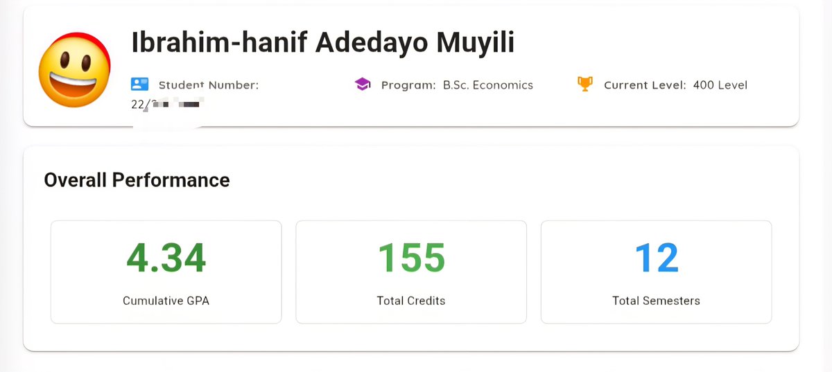 hanifnomics's tweet photo. 🎓📍
Bsc Economics
Second Class (Upper Division)
4.34 CGPA

Joint Best Graduating Student, Department of Economics 25/26 set (3 of us have the same CGPA🥲)

Alhamdulillah for everything ❤️ https://t.co/Y0xBWsrZwz