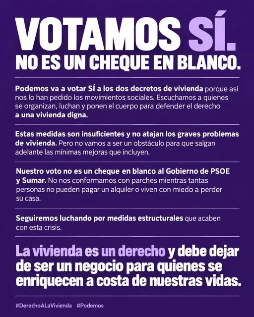 HordasMoradas's tweet photo. BUENAS NOCHES FAMILIA PODEMITA,MAÑANA PODEMOS, DESPUÉS DE ESCUCHAR AL SINDICATO DE INQUILINAS Y A LAS ACAMPADAS ANTIDESAHUCIOS,VOTARÁ SÍ. PORQUE PARA NOSOTR@S "EL PUEBLO ES QUIÉN MÁS ORDENA".¡YO CON PODEMOS!¡SÍ SE PUEDE!
#YoVotoPodemos #YoConPodemos #SiSePuede https://t.co/sDMinD4LG1
