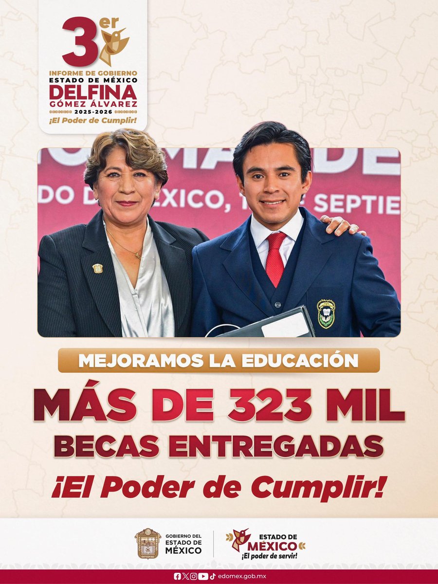 TELE_URBAN's tweet photo. 🟢 La gobernadora del #Edomex, @delfinagomeza, destacó la importancia de la educación como una de sus principales prioridades y señaló que, como maestra, conoce el impacto que tiene en la vida de las y los mexiquenses.

✅Desde el gobierno estatal, afirmó que esta convicción se refleja en el impulso de becas para estudiantes de todos los niveles educativos, con el objetivo de respaldar su formación y continuidad escolar 👩🏻‍🏫